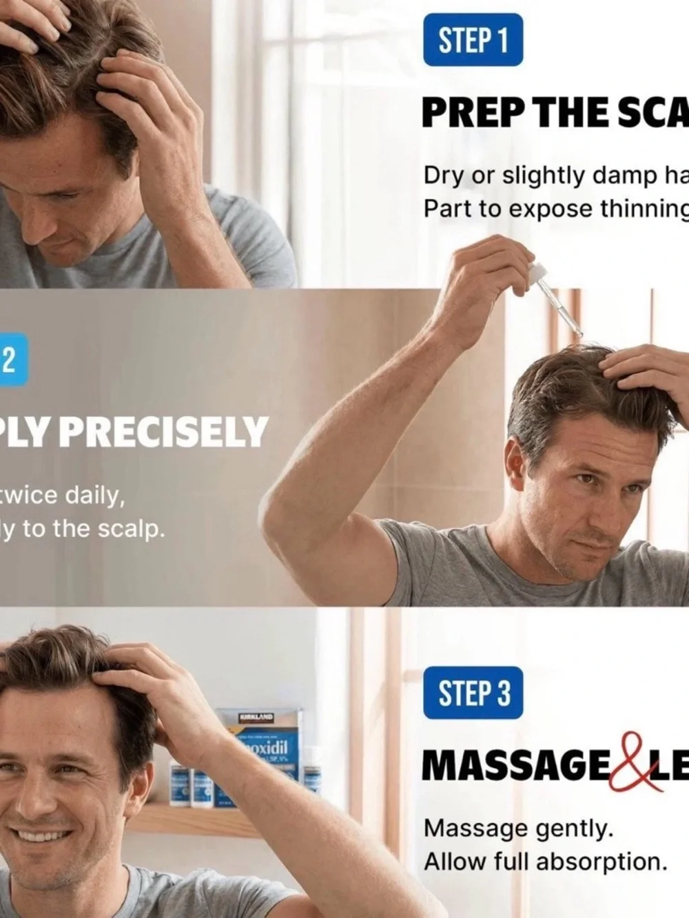 Kirkland Signature Minoxidil Topical Solution Hair regrowth treatment